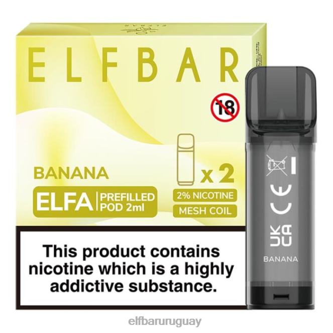 cápsula precargada elfbar elfa - 2 ml - 20 mg (paquete de 2) banana TH4FV105